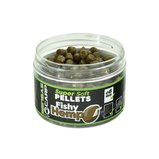 Pellet Super Soft Sensas 6mm Fishy Hemp 60g