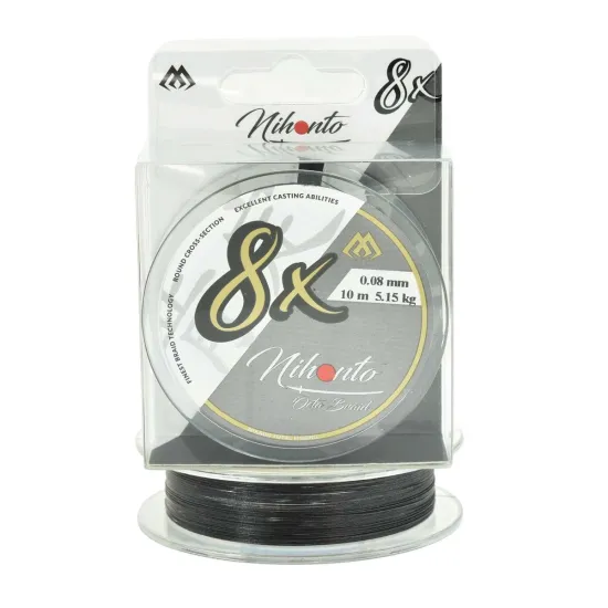 Plecionka na przypony Mikado Nihonto Octa Braid 0.08mm 10m czarna
