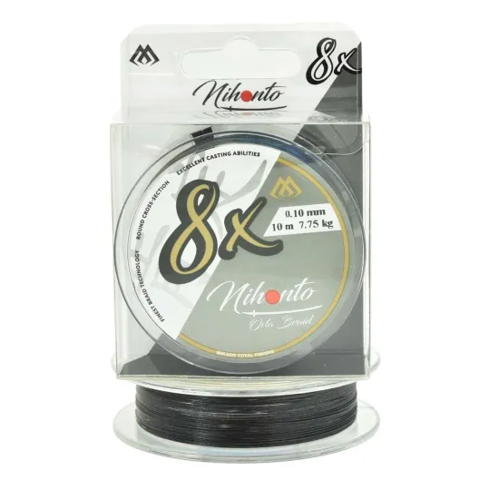 Plecionka na przypony Mikado Nihonto Octa Braid 0.10mm 10m czarna