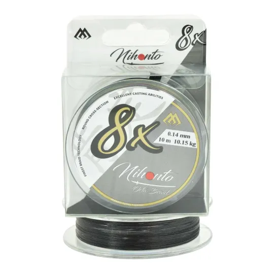 Plecionka na przypony Mikado Nihonto Octa Braid 0.14mm 10m czarna