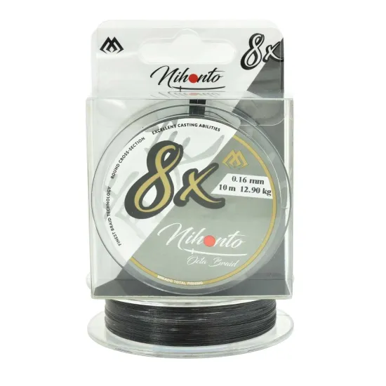 Plecionka na przypony Mikado Nihonto Octa Braid 0.16mm 10m czarna