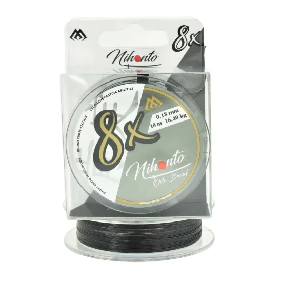 Plecionka na przypony Mikado Nihonto Octa Braid 0.18mm 10m czarna