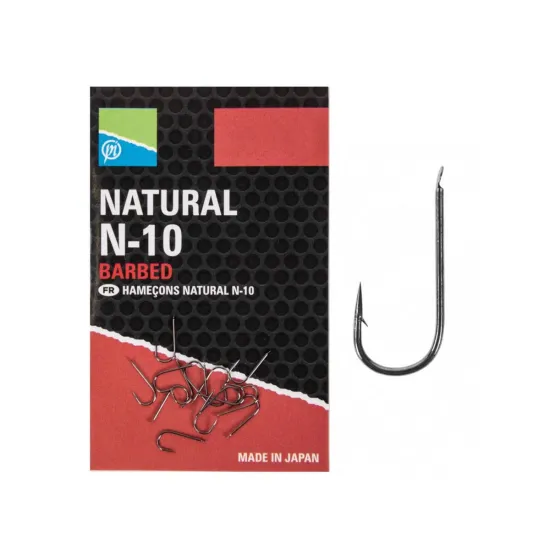 Haczyki z zadziorem Preston Natural N-10 rozmiar 18 10 sztuk