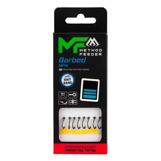 Haki z przyponem Mikado MF14 z gumką rozmiar 10 8 sztuk