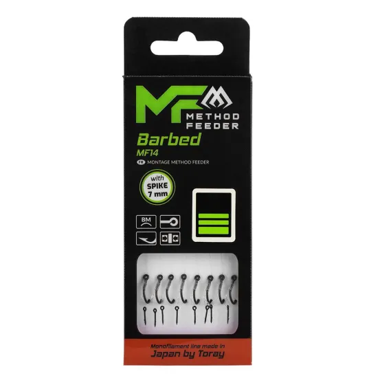 Haczyki z przyponem Mikado Method Feeder z igłą rozmiar 8 8 sztuk