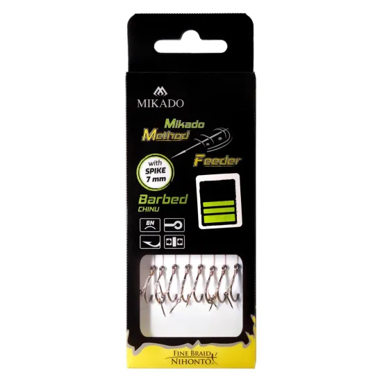 Haczyki z przyponem (z plecionki) Mikado Method Feeder z igłą rozmiar 14 8 sztuk