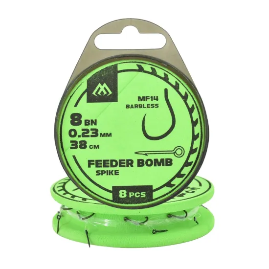 Haki z przyponem Mikado Feeder Bomb MF14 z igłą rozmiar 8 8 sztuk