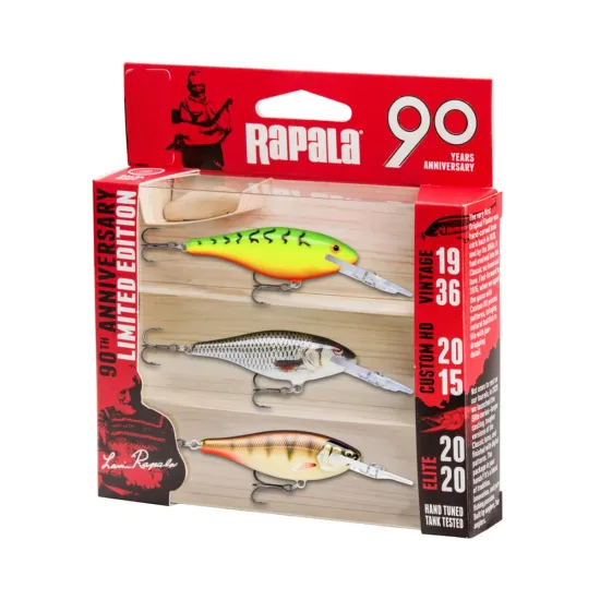 Zestaw trzech woblerów 90 Years Rapala Shad Rap Mid Bright