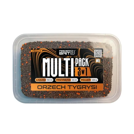 Multipack Feeder Bait 3w1 Liquid, Mini Ślimak, Pellet, - aromat orzech tygrysi