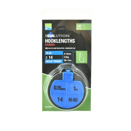 Haki z przyponem N50 Revalution Preston rozmiar 14 10 sztuk