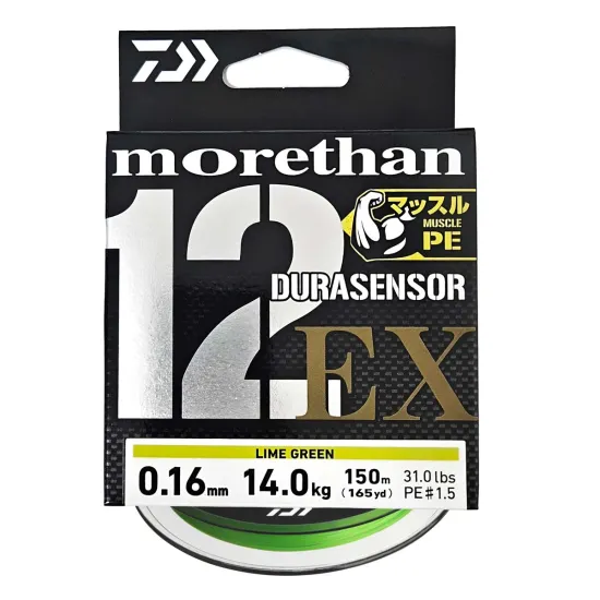 Plecionka spinningowa Daiwa Morethan Durasensor 12 EX+SI3 0.16mm 150m lime green