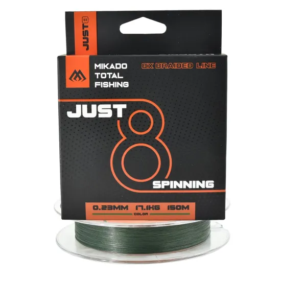 Plecionka spinningowa Mikado Just 8 0.23mm 150m ciemnozielona