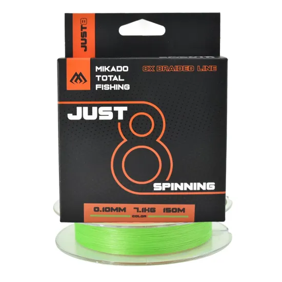 Plecionka spinningowa Mikado Just 8 0.10mm 150m fluo zielona