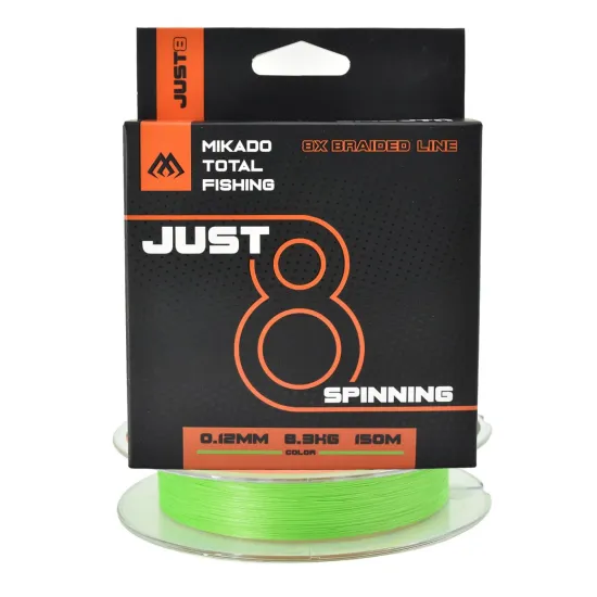 Plecionka spinningowa Mikado Just 8 0.12mm 150m fluo zielona