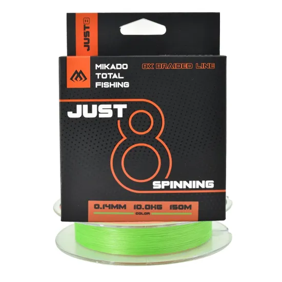 Plecionka spinningowa Mikado Just 8 0.14mm 150m fluo zielona