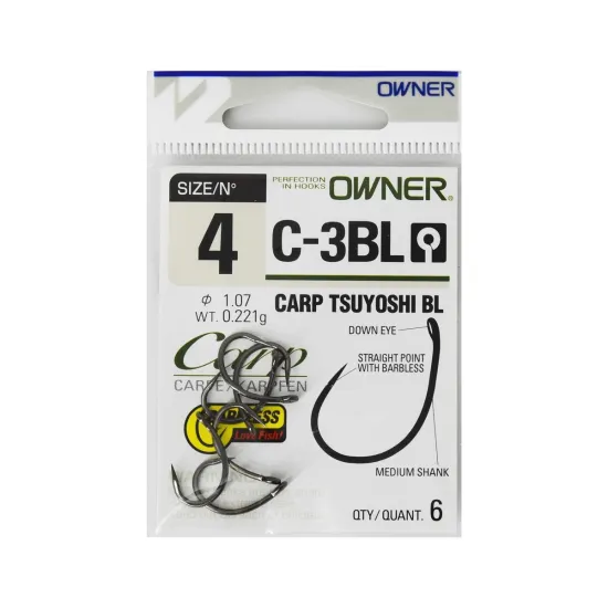 Haczyki karpiowe Owner Carp C3BL rozmiar 4 6 sztuk