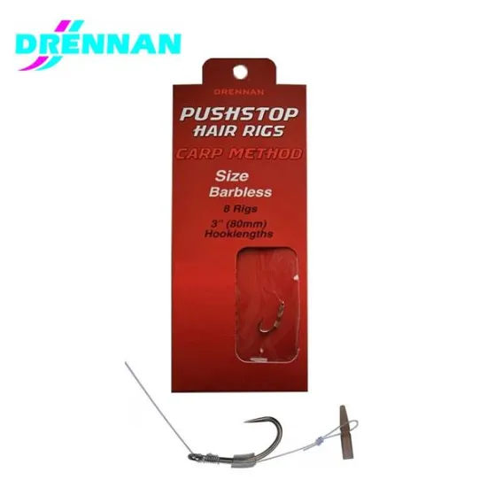Haczyki bezzadziorowe z przyponem Drennan Carp Method 0.23mm rozmiar 14 8 sztuk