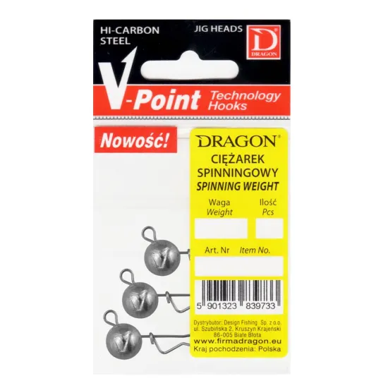 Obciążenie spinningowe Dragon 5.0g 3 sztuki