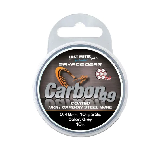 Materiał przyponowy Savage Gear Carbon49 0.48mm 10m 11kg Szary