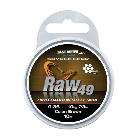 Materiał przyponowy Savage Gear Raw49 0.36mm 10m 11kg Brązowy