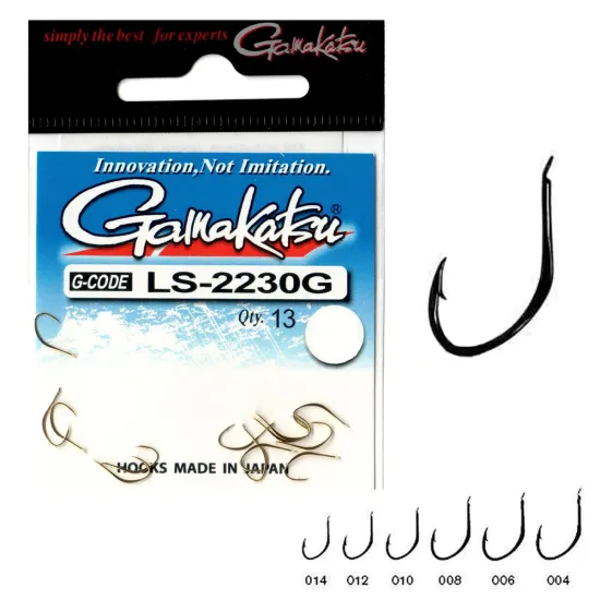 Haczyki spławikowe, feederowe Gamakatsu 2230G rozmiar 6 złote 13 sztuk
