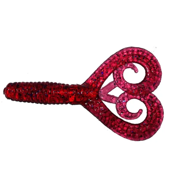 Twister 9,5 cm PU wiśniowy niebieski brokat Manns