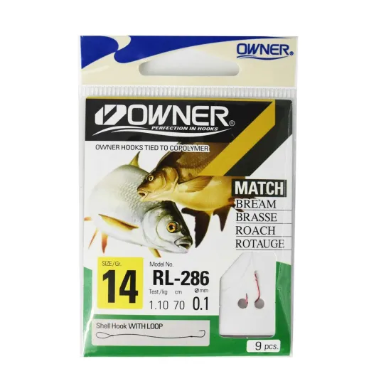 Haczyki z przyponem Owner RL286 rozmiar 14 - czerwony