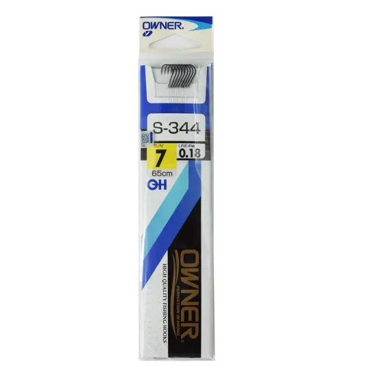 Haczyki z przyponem Owner S344 rozmiar 7 - czarny