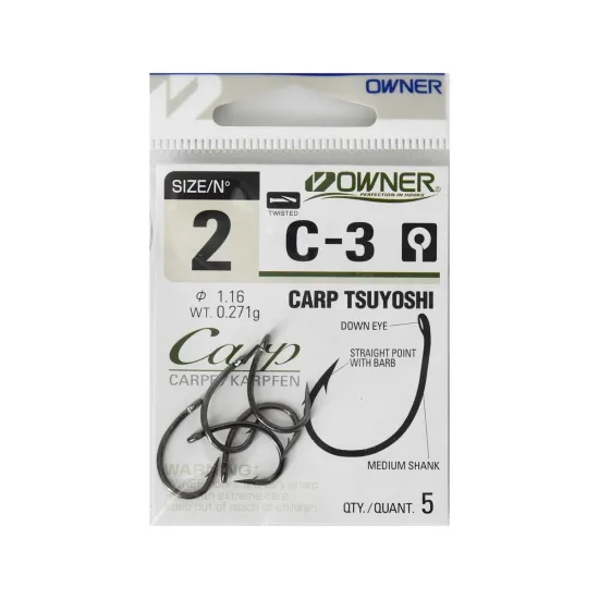 Haczyki karpiowe Owner Carp C3 rozmiar 2 5 sztuk