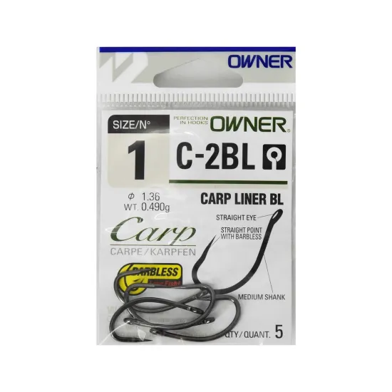Haczyki karpiowe Owner Carp C2BL rozmiar 1 5 sztuk