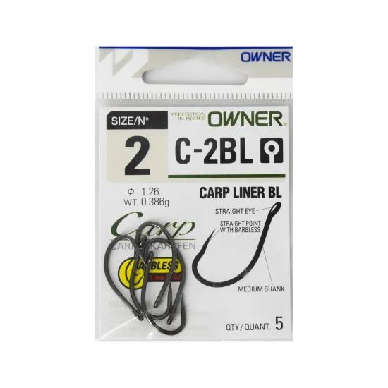 Haczyki karpiowe Owner Carp C2BL rozmiar 2 5 sztuk