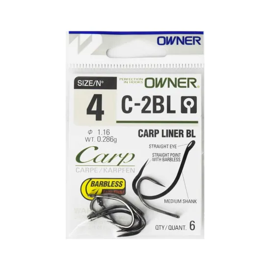 Haczyki karpiowe Owner Carp C2BL rozmiar 4 6 sztuk