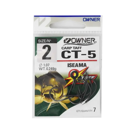 Haczyki karpiowe Owner Carp Taff CT5 rozmiar 2 8 sztuk