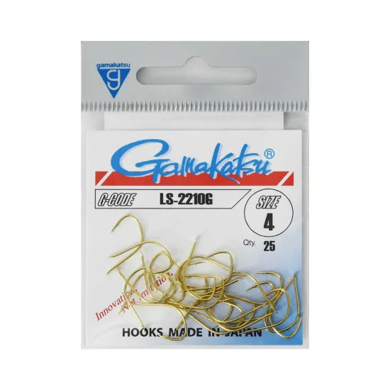 Haczyki feederowe, spławikowe 2210G rozmiar 4 złote 25 sztuk