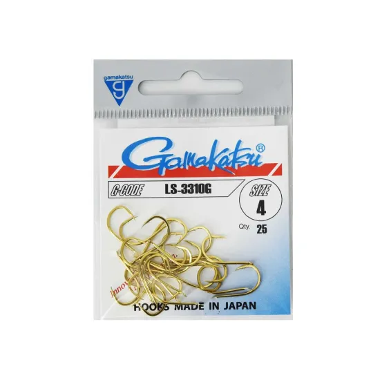 Haczyki kute feederowe, spławikowe 3310G rozmiar 4 złote 25 sztuk