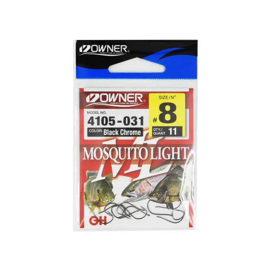 Haczyki feederowe, spławikowe Owner Mosquito Light 4105 rozmiar 8 czarne 11 sztuk