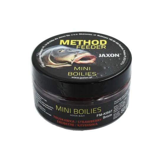 Kulki proteinowe Mini Method Feeder Jaxon 9mm 50g truskawka