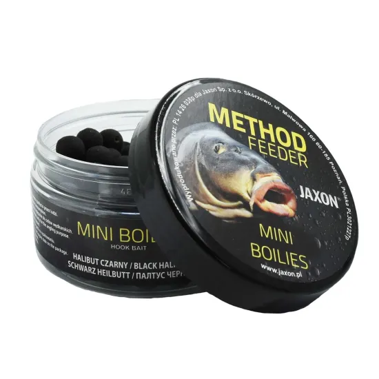 Kulki proteinowe Mini Method Feeder Jaxon 9mm 50g halibut czarny-70446