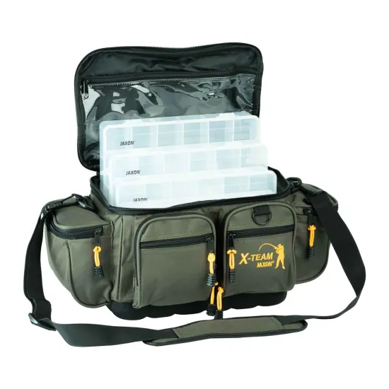 Torba wędkarska usztywnione dno 4 pudełka Jaxon 50x25x20cm