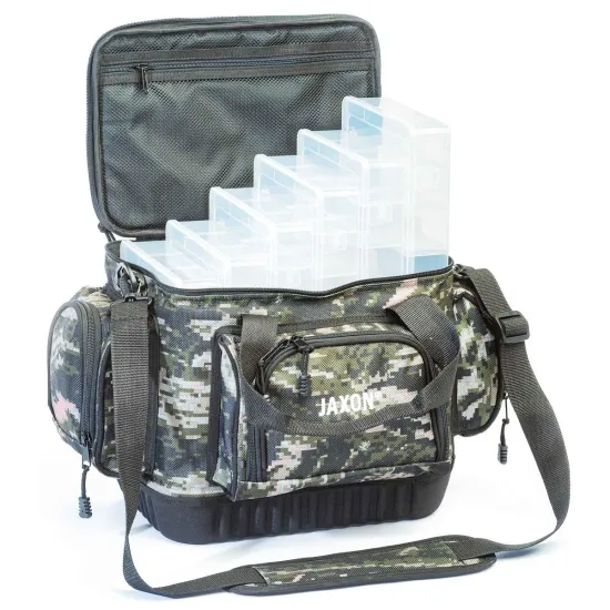 Torba wędkarska usztywnione dno 6 pudełek Jaxon 48x30x26cm
