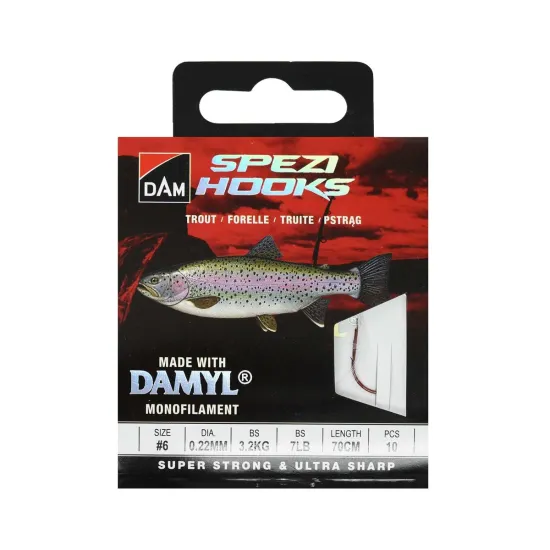 Haczyki z przyponem DAM Spezi Trout rozmiar 6 10 sztuk