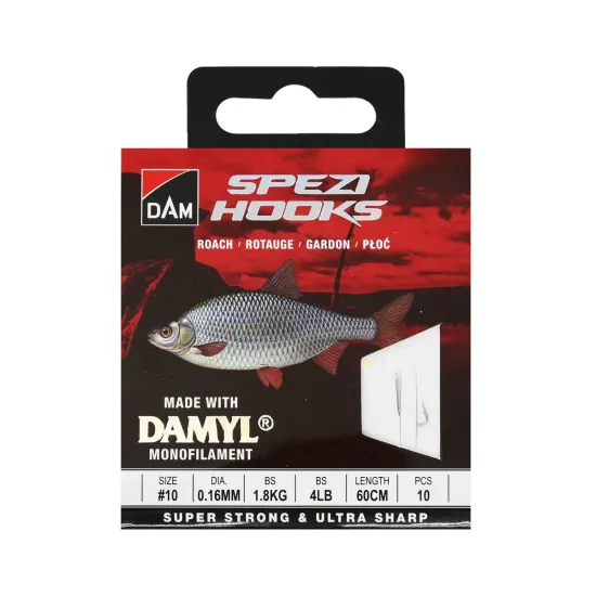 Haczyki z przyponem DAM Spezi Roach rozmiar 10 10 sztuk