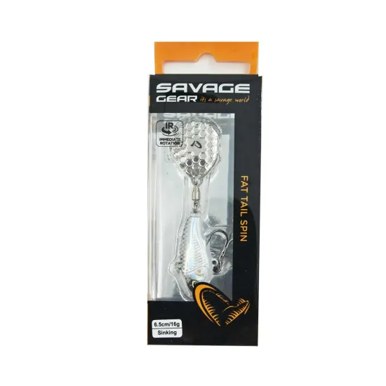 Przynęta Fat Tail Spin 6.5cm 16g white silver Savage Gear