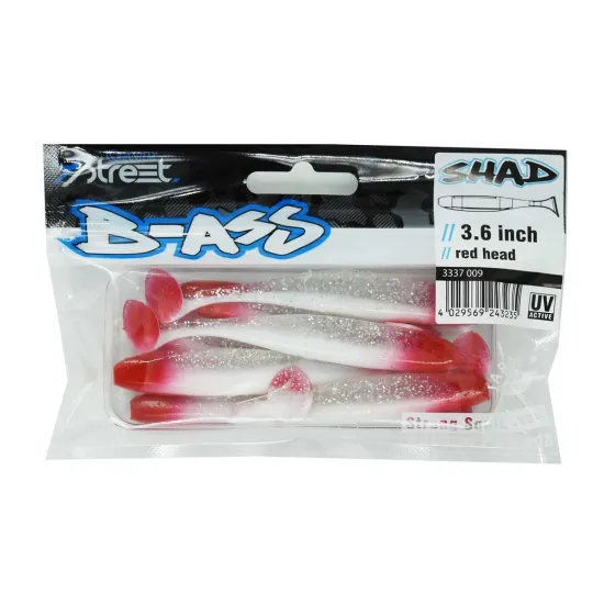 Przynęta ripper 4 Street B-Ass Shad 9.15cm / 7 sztuk red head