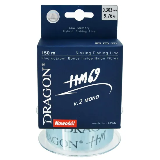 Żyłka spinningowa Dragon HM69 Pro v.2 mono 0,303mm 150m