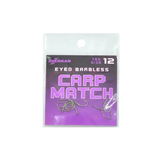 Haczyki karpiowe, spławikowe Drennan Carp Match rozmiar 12 bezzadziorowe 10 sztuk