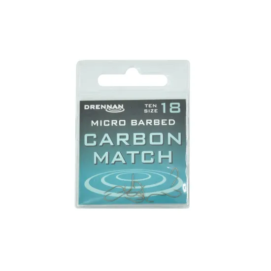 Haczyki spławikowe Drennan Carbon Match rozmiar 18 10 sztuk