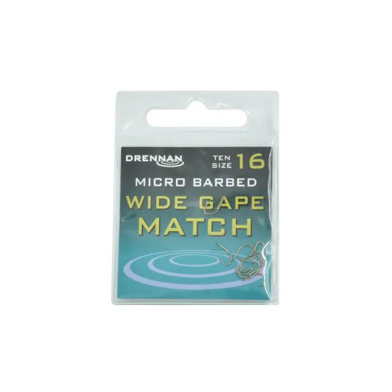 Haczyki spławikowe Drennan Wide Gape Match rozmiar 16 10 sztuk