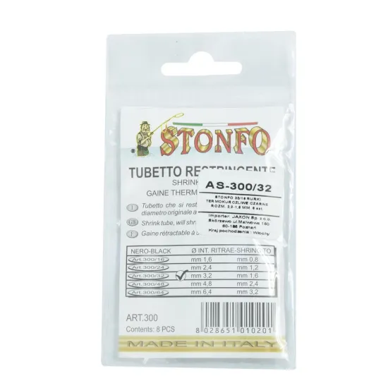 Rurki termokurczliwe czarne Stonfo 3,20-1,60mm