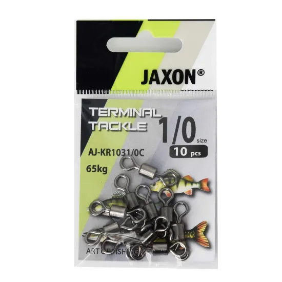 Krętlik wędkarski Strong czarny rozmiar 1/0 Jaxon 10 sztuk-79006